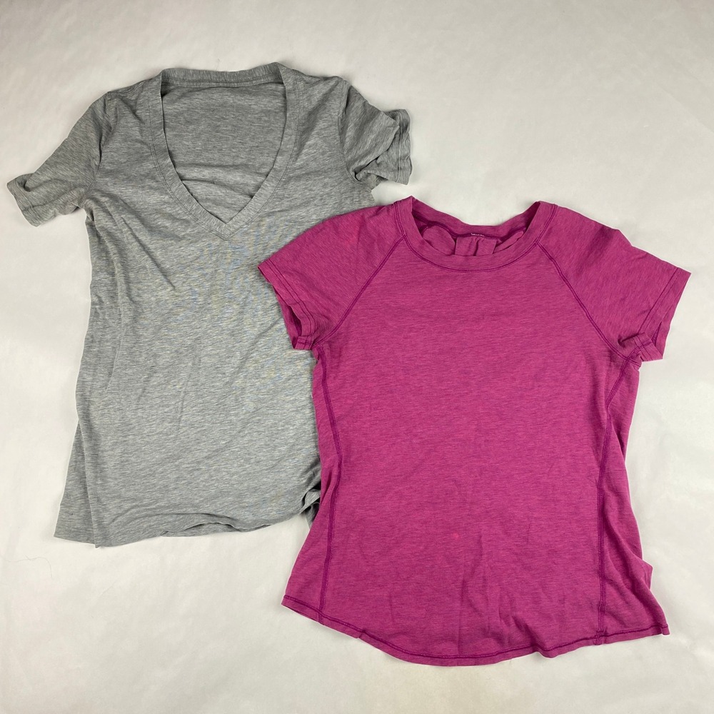 Lululemon Shirt Women's Size Small* - Lot of 2 - PInk Gray - Small Flaws